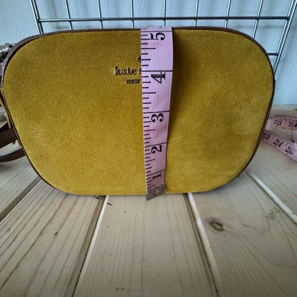 KATE SPADE Kourtney Suede Mustard Crossbody Bag - Picture 10 of 15